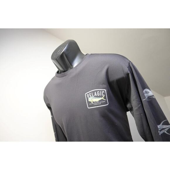 Pelagic Waterman Tee UVA Shirt Fishing Black 100% Nylon Graphic Mens Size Large - Picture 1 of 12